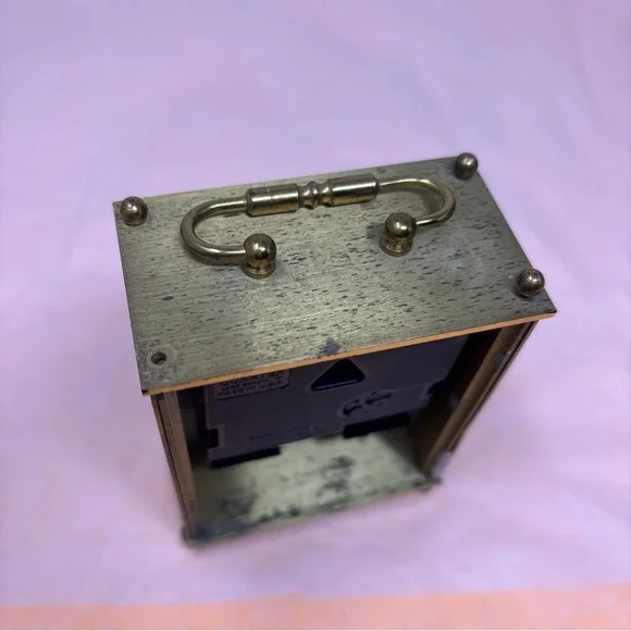 Quartz Alarm Carriage Clock in Brass Finish non working prop from west Germany - Picture 14 of 16